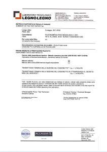 Certificazione trasmittanza termica della sezione del cassonetto Certificazione trasmittanza termica della sezione del cassonetto